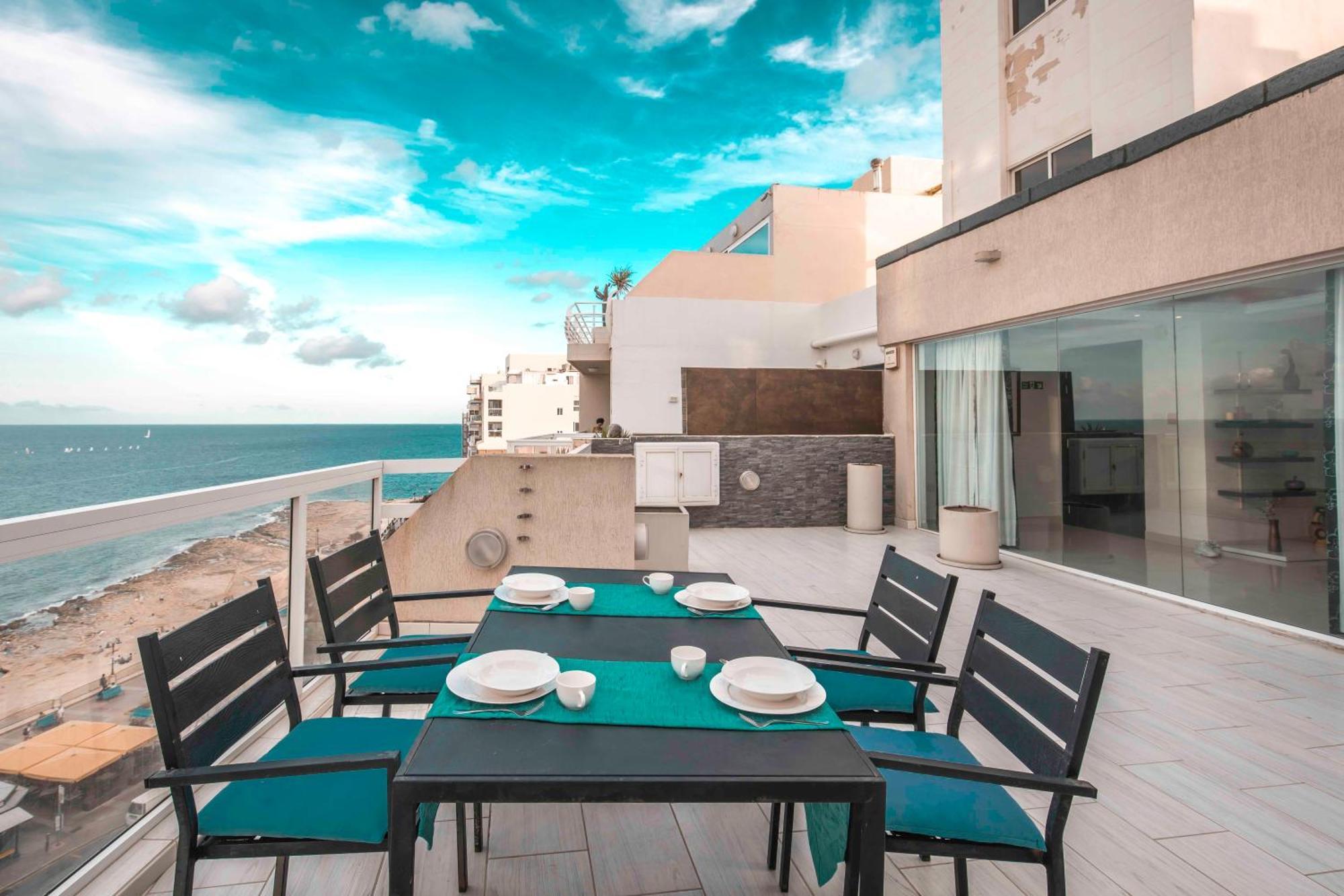 Апартаменты Oceanfront 3Br Penthouse Luxury & Views In Слима Экстерьер фото