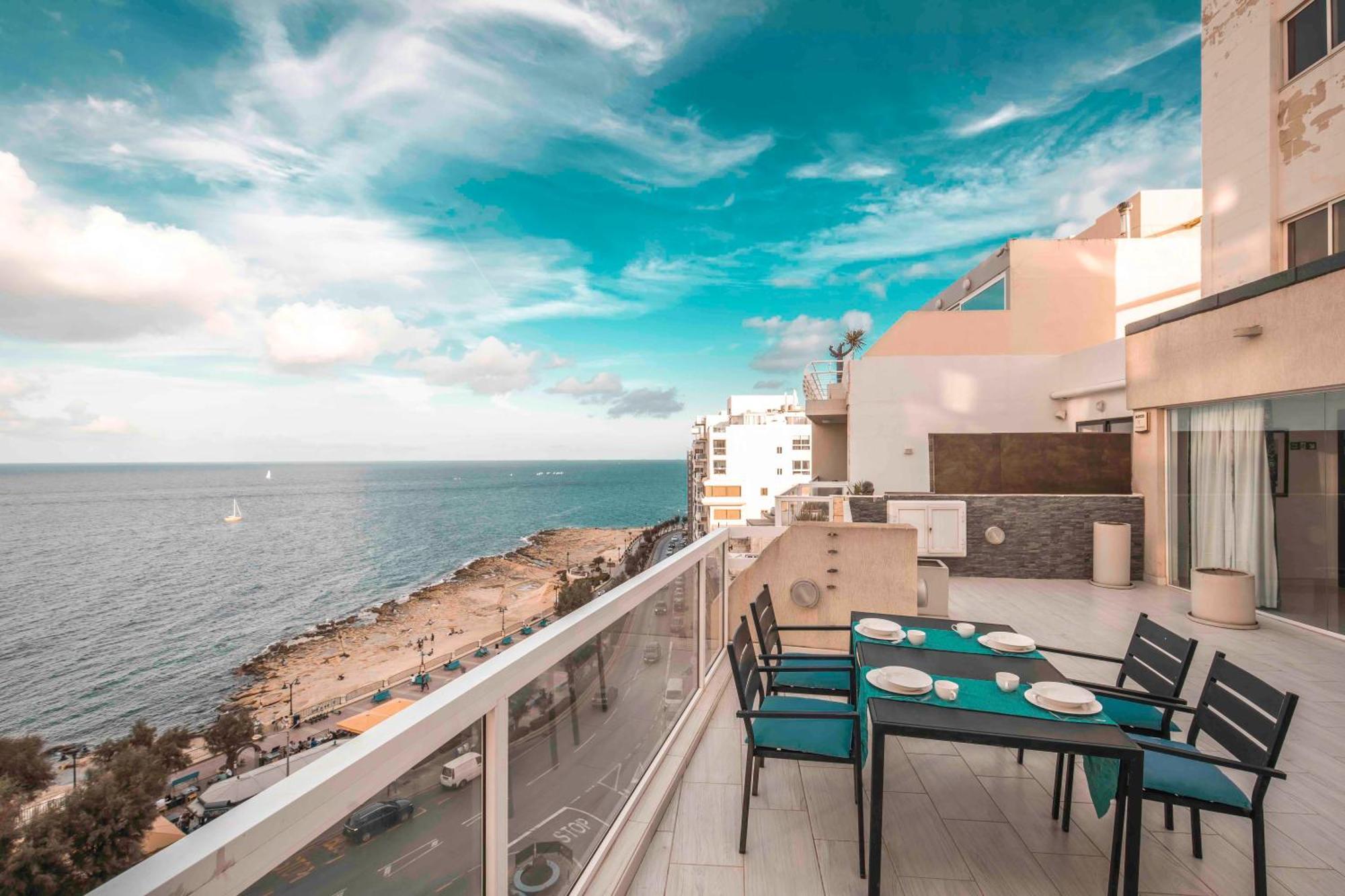 Апартаменты Oceanfront 3Br Penthouse Luxury & Views In Слима Экстерьер фото